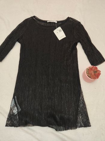 Blouse noir transparente à paillettes