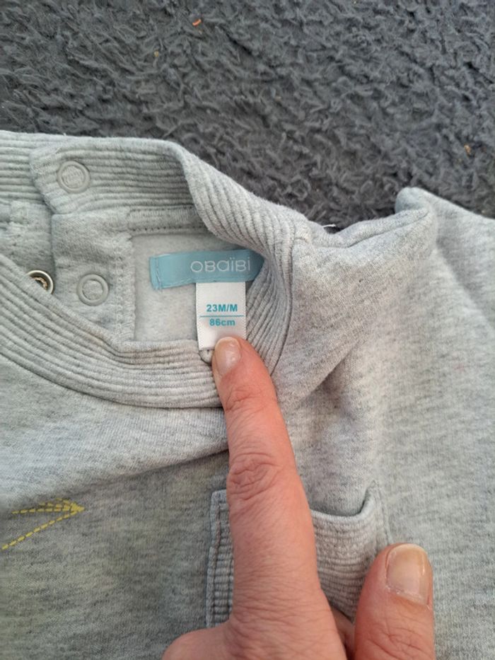 Pull gris obaibi 86 cm - photo numéro 2