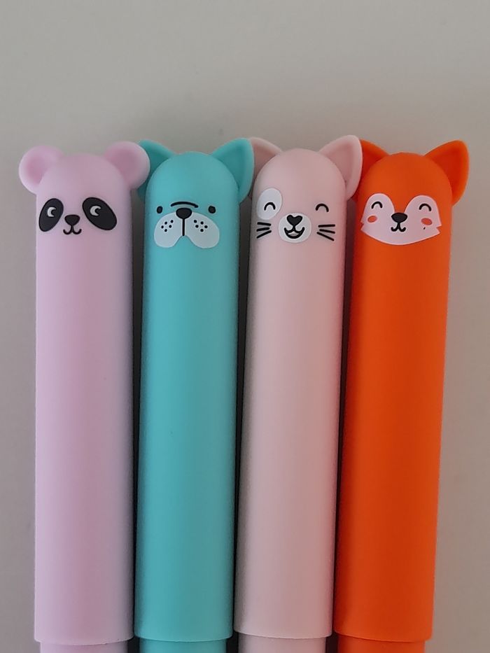 Stylos gel effaçables kawaii animaux