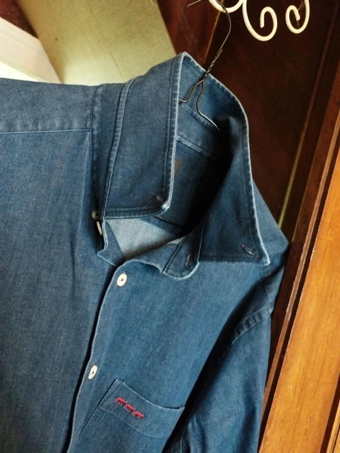 Chemise bleu style denim Mise Au Green L/40 vintage - photo numéro 10