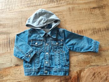 Veste en jean avec capuche en coton amovible 12 mois