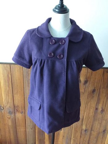 Manteau manches courtes violette