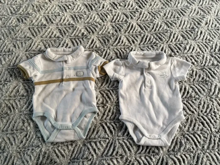 Lot 2 bodies manches courtes Vertbaudet 3 mois