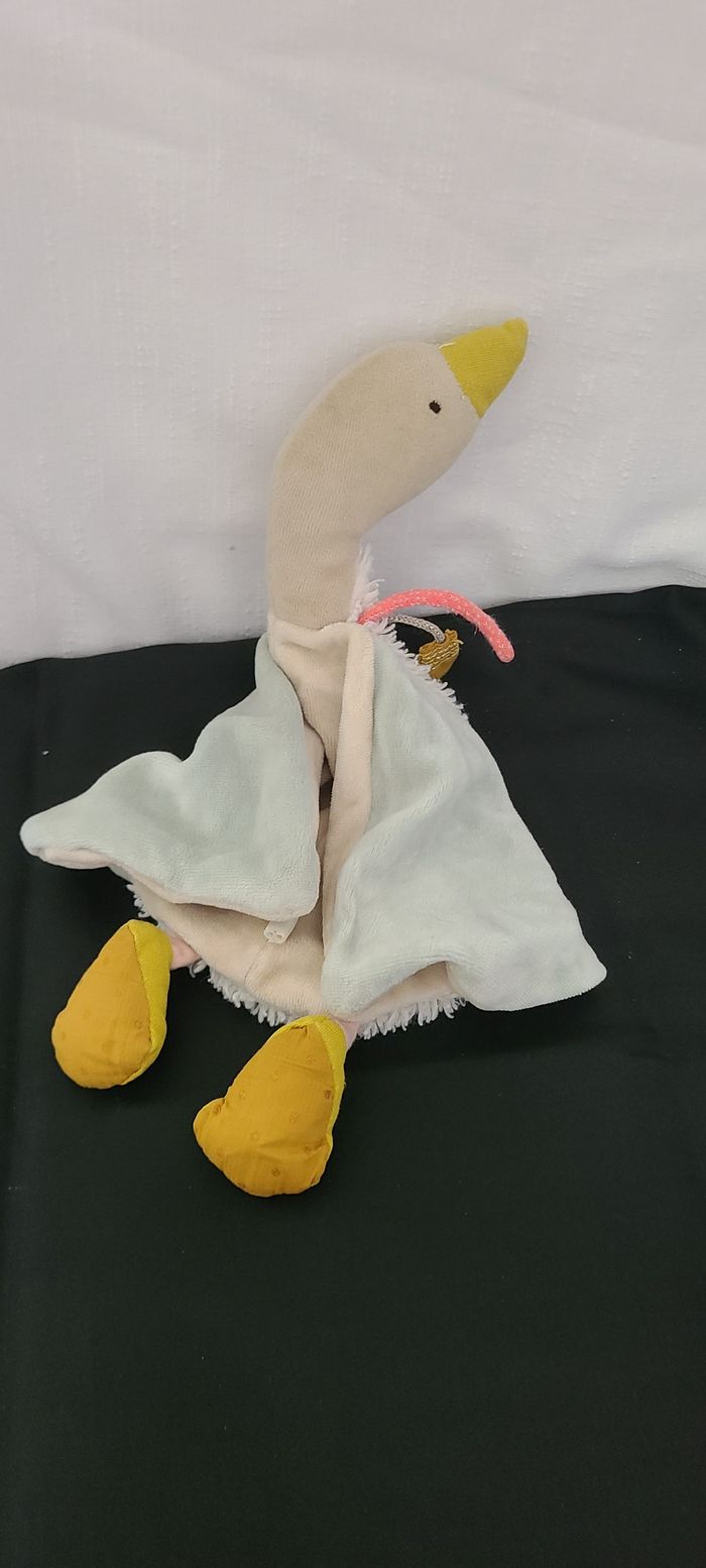 Doudou Moulin Roty Le Voyage d'Olga Oie Blanc Vert Jaune Plat - photo numéro 5