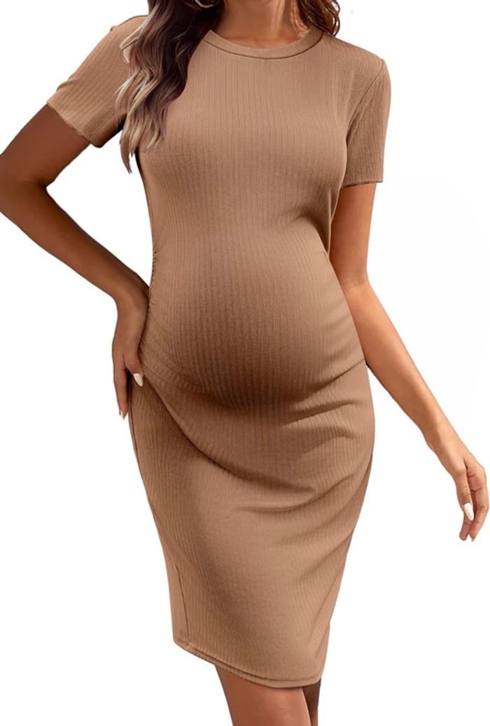 Robe de grossesse beige/marron - photo numéro 3