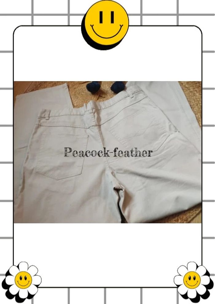 Pantalon crème 46 enrico mori - photo numéro 4