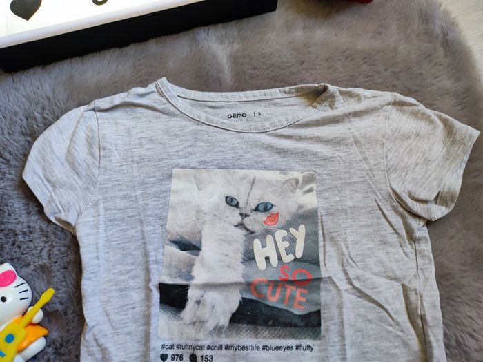 Tee-shirt manches courtes petit chat 5 ans - photo numéro 2