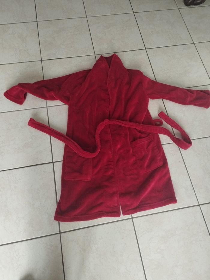 Peignoir robe de chambre rouge bordeau