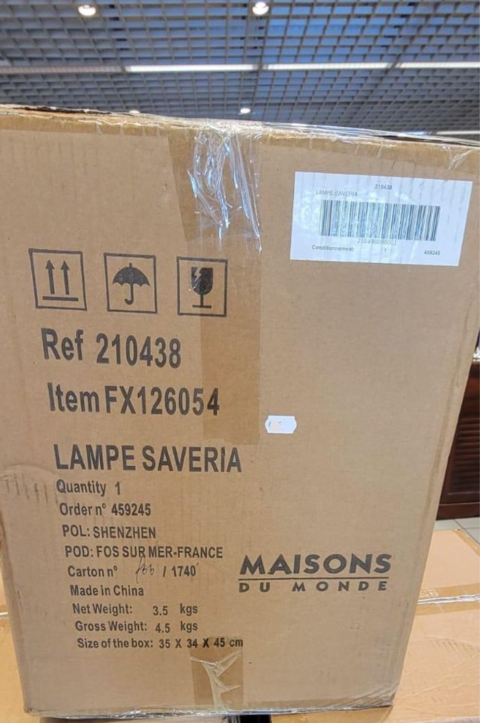 Lampe en céramique noire et abat-jour en jute - photo numéro 5