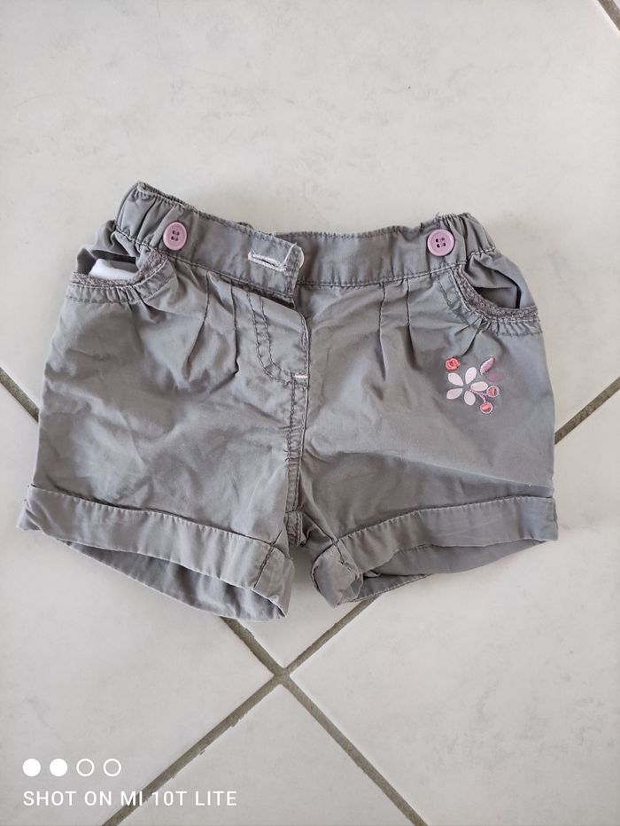 Short gris et rose fille 3 mois Gémo