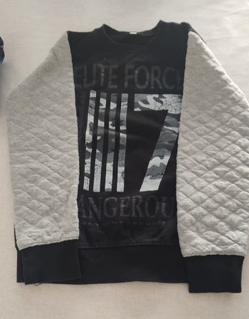 Sweat garçon 134-140 (8-10 ans) noir/gris style street