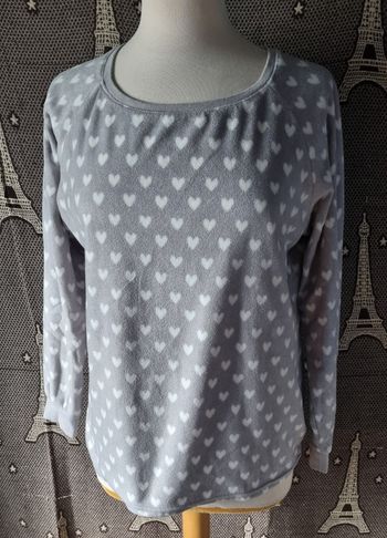 Pull de pyjama gris à motifs cœurs taille L