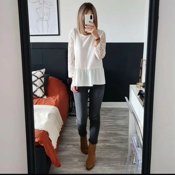 Blouse blanche dentelle 🤍