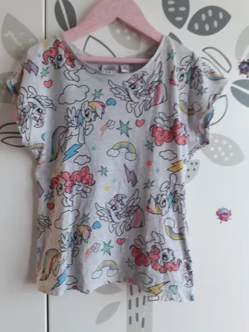 Tee-shirt gris chiné motifs poneys