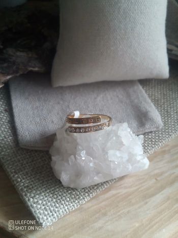 Bague zircons et Acier inoxydable