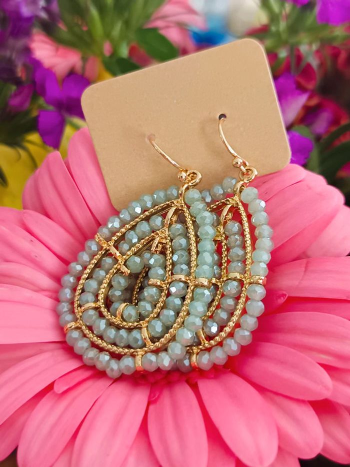 Boucles d'oreilles perles vertes