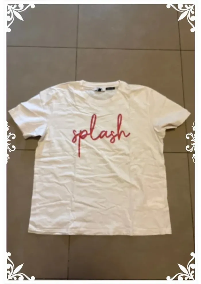 👕 T-shirt blanc inscription "splash" Lafayette taille M - photo numéro 2