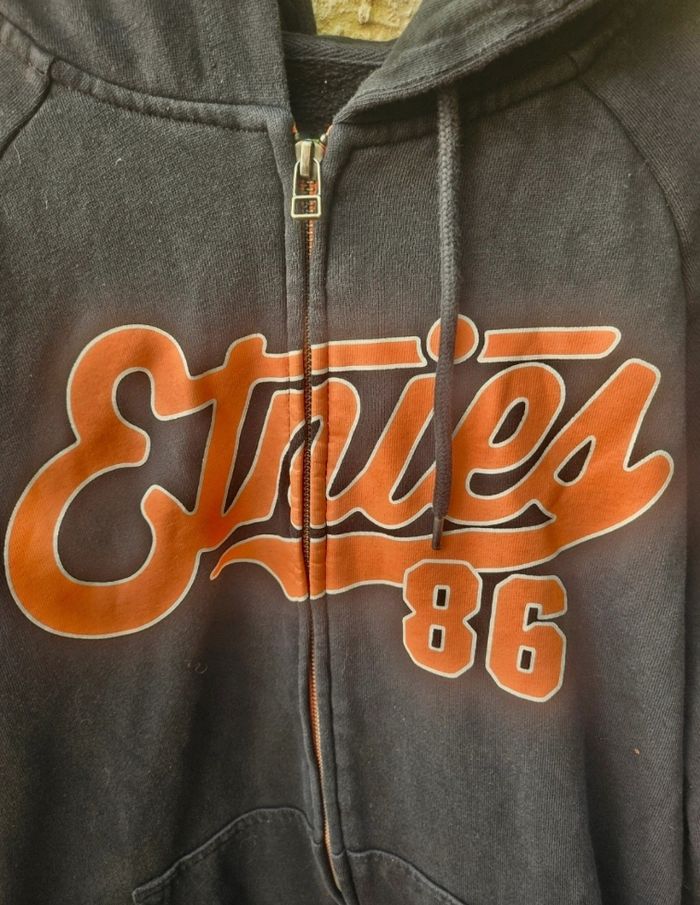 Sweat à capuche noir et orange etnies - photo numéro 2