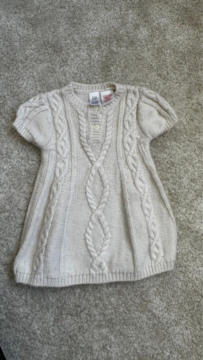 Robe en laine GAP – 0-3 mois – blanc cassé