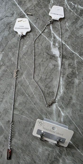 Jolie parure bijoux acier inoxydable