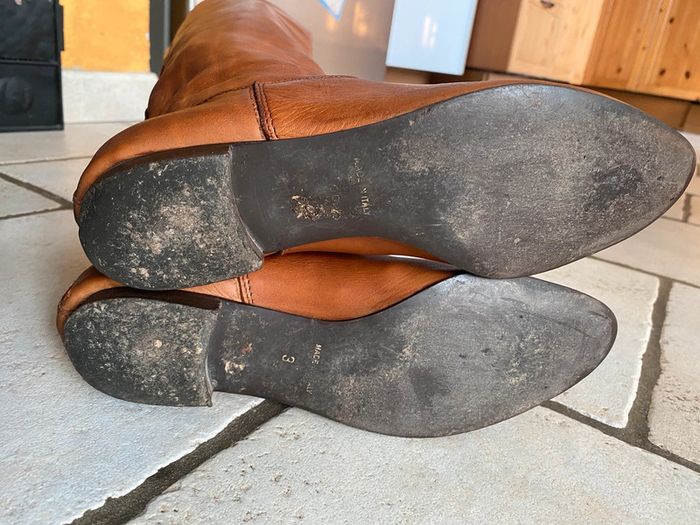 Bottes plates marron en cuir 38 - photo numéro 7