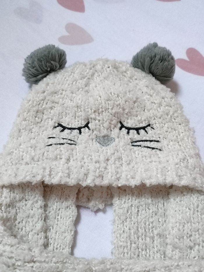 Bonnet avec écharpe intégrée - 12/18 mois - Très bon état - Orchestra - photo numéro 3