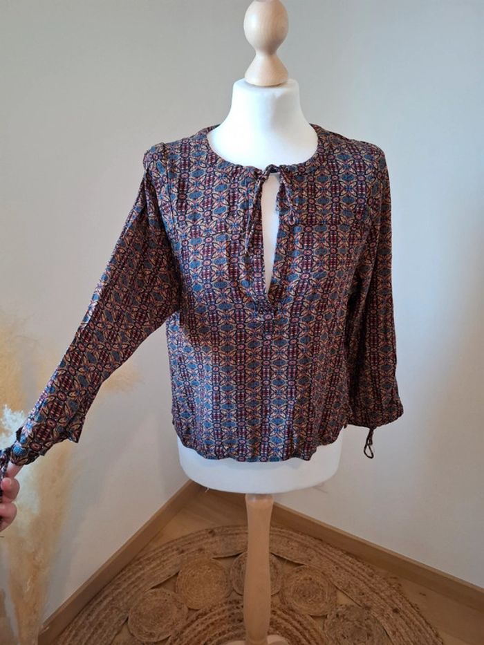 Blouse colorée à motifs Color Block taille S 36 - photo numéro 7