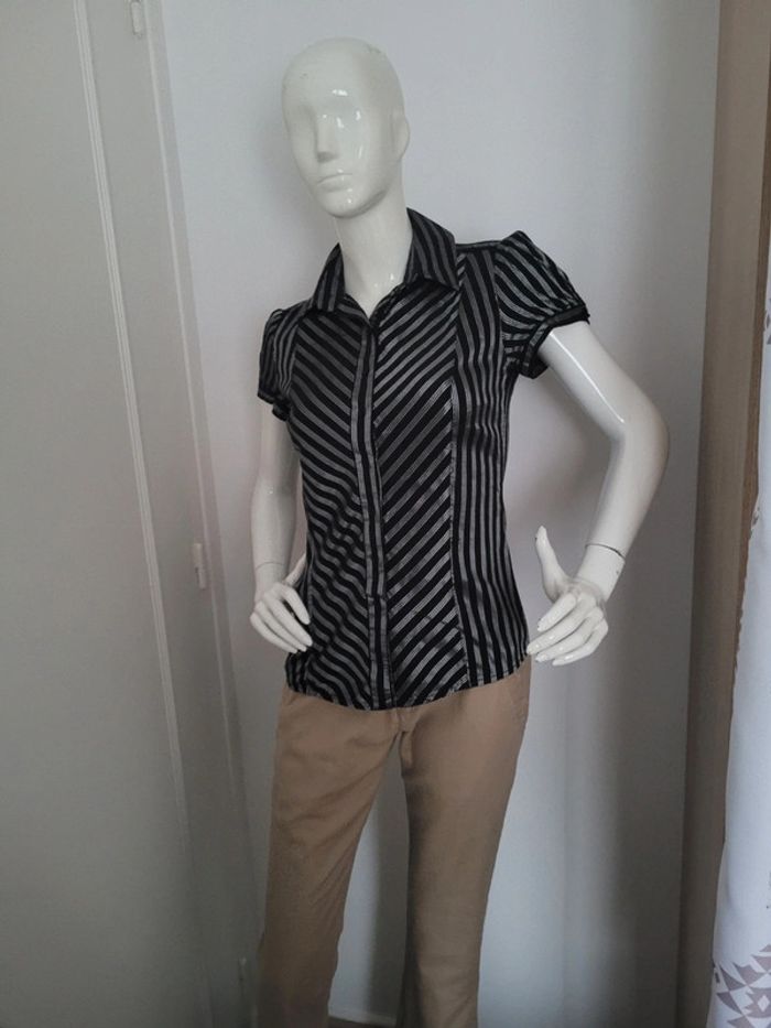 Chemise noir et argent