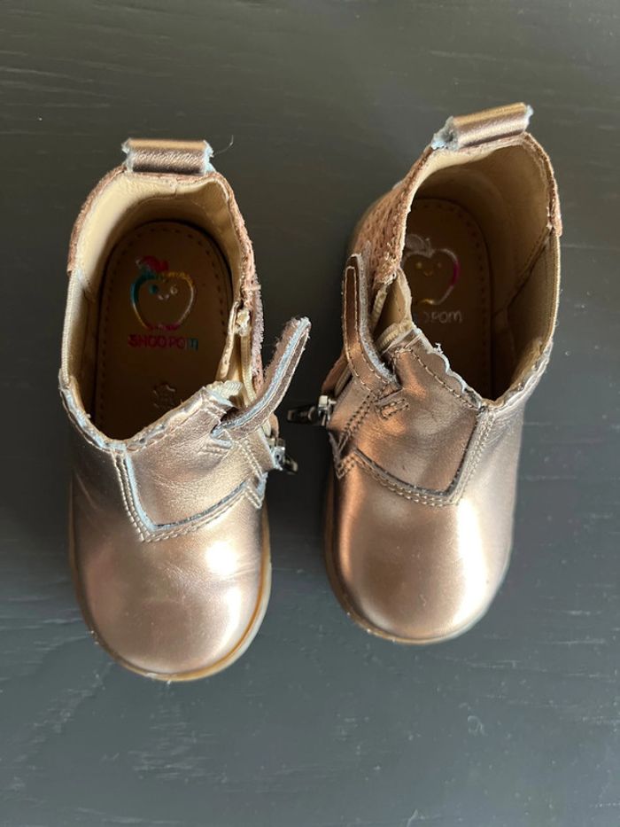 Bottines bébé filles or rose 22 - photo numéro 3