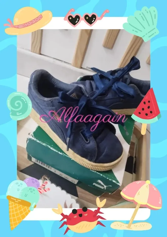 Baskets Puma satinées bleues 27 - photo numéro 2