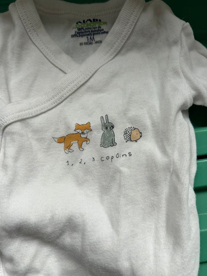 Lot de 5 bodys manches longues kiabi , 1 mois - photo numéro 12