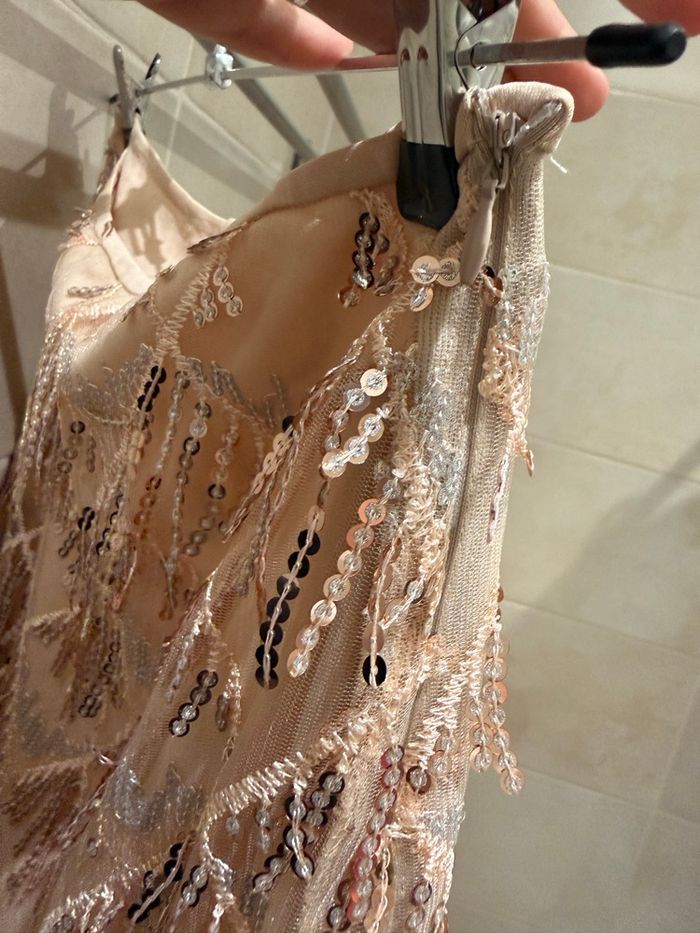 Jupe à sequins beige - photo numéro 5