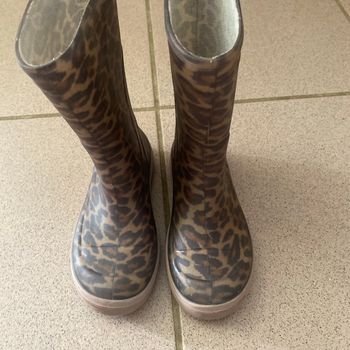 Bottes de pluie, fille, léopard