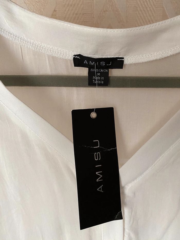 Superbe belle chemise blanche Amisu neuve avec étiquette taille M - photo numéro 3