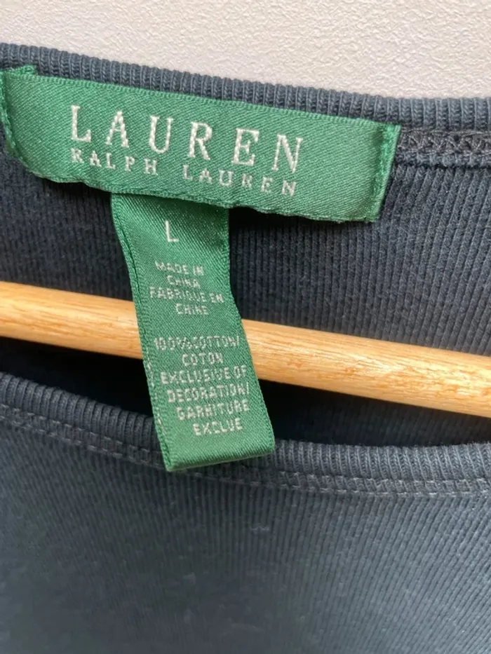Lauren Ralph Lauren Haut Manches Longues Côtelé Ribbed - Taille L Femme - black Noir - photo numéro 2