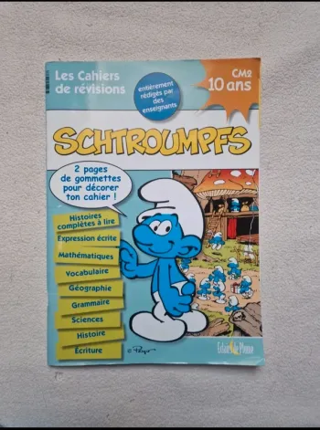 Neuf cahier de vacance les schtroumphs niveau cm2