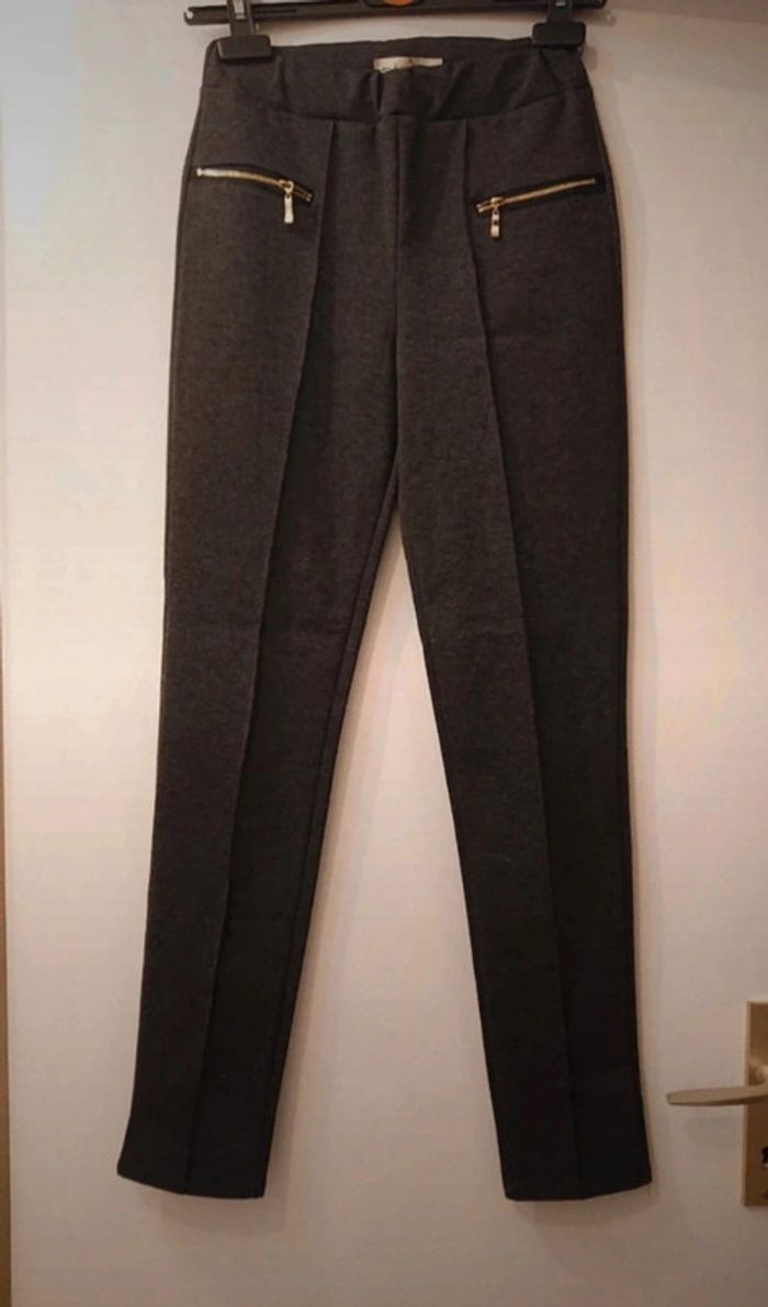 Pantalon droit epais gris anthracite