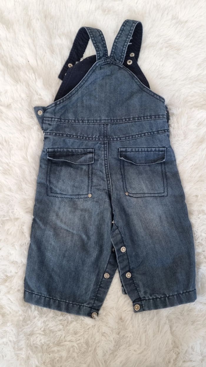 Salopette doublée en jean Du Pareil Au Même DPAM 12mois - photo numéro 3