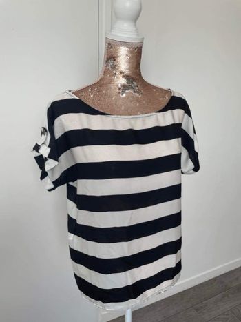 Blouse manches courte Suite Blanco noir et blanc XS
