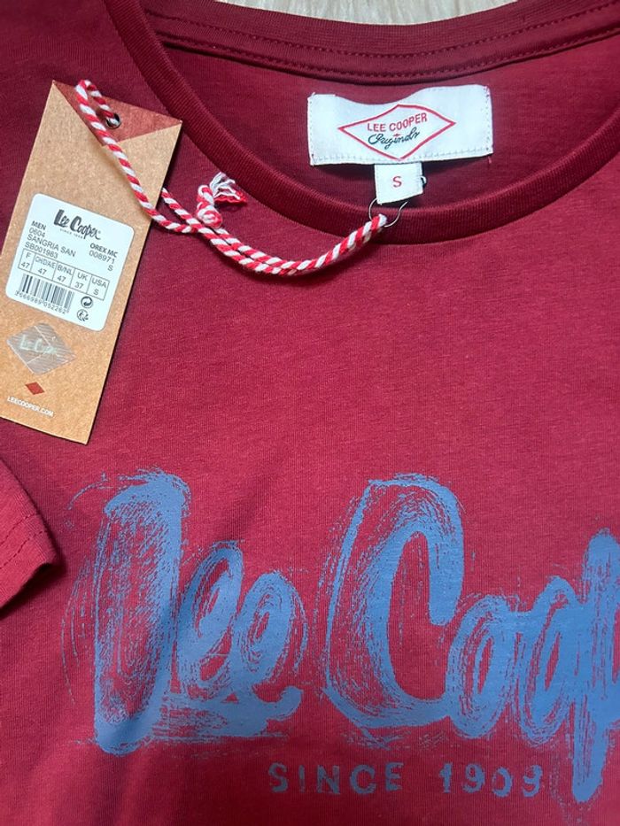 Homme/ado 👦🏻 Tshirt manches courtes lee cooper bordeaux - photo numéro 3