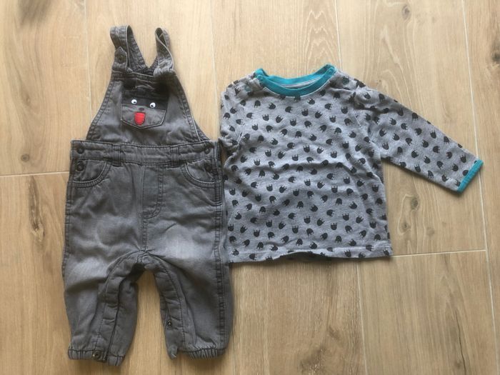 Ensemble salopette+ t shirt manches longues bébé garçon