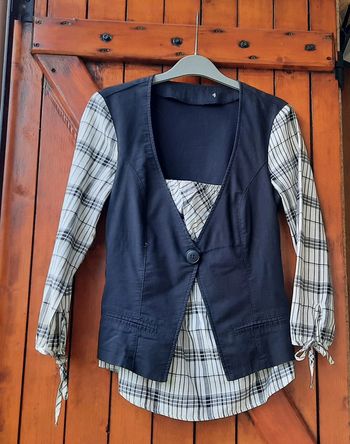 Chemisier 2 en 1, blouse et gilet, taille 36