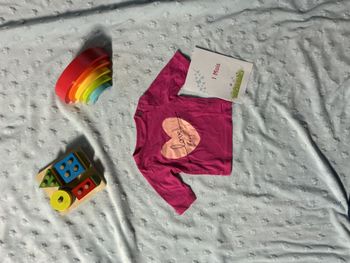 teeshirt manches longues rose impression coeur devant 1 mois