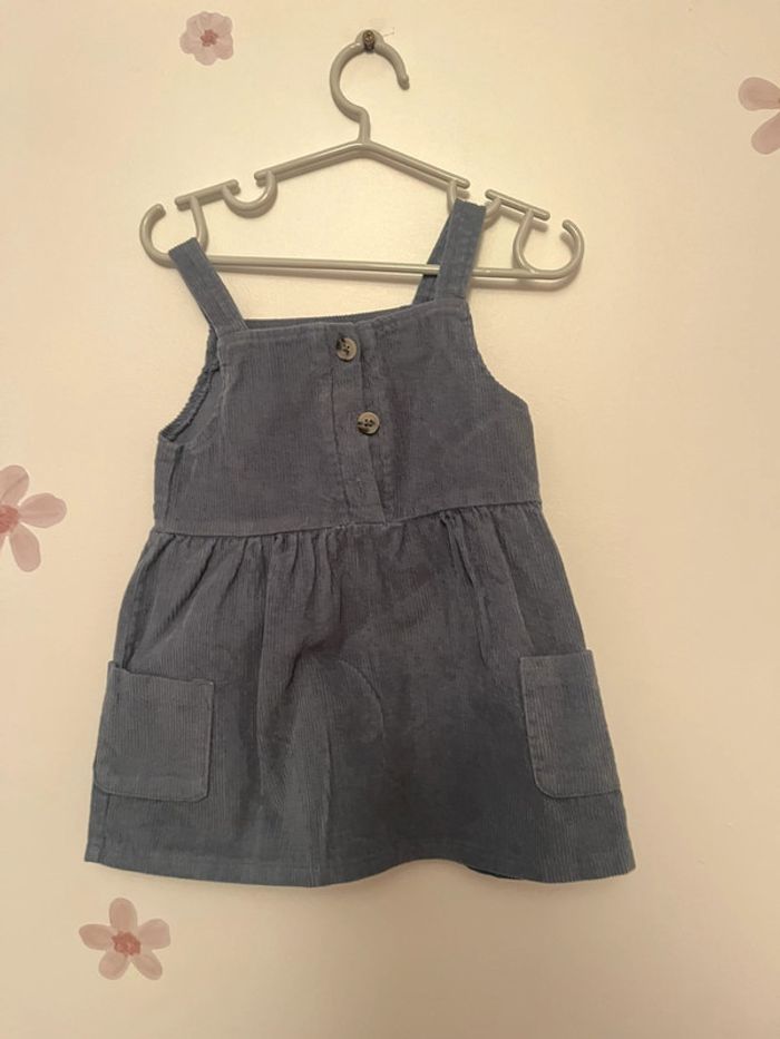 Robe velour bleu