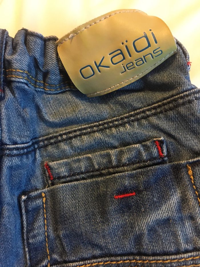 Bermuda en jean Okaidi slim 3 ans - photo numéro 6