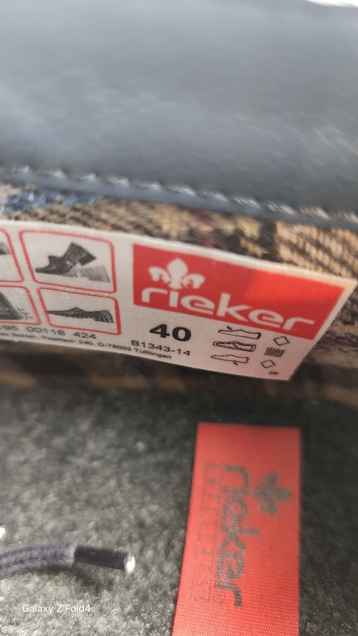 🌹👟pièce unique : bottines chukka rieker style brogue cuir bleu & marron - pointure 40 - photo numéro 10