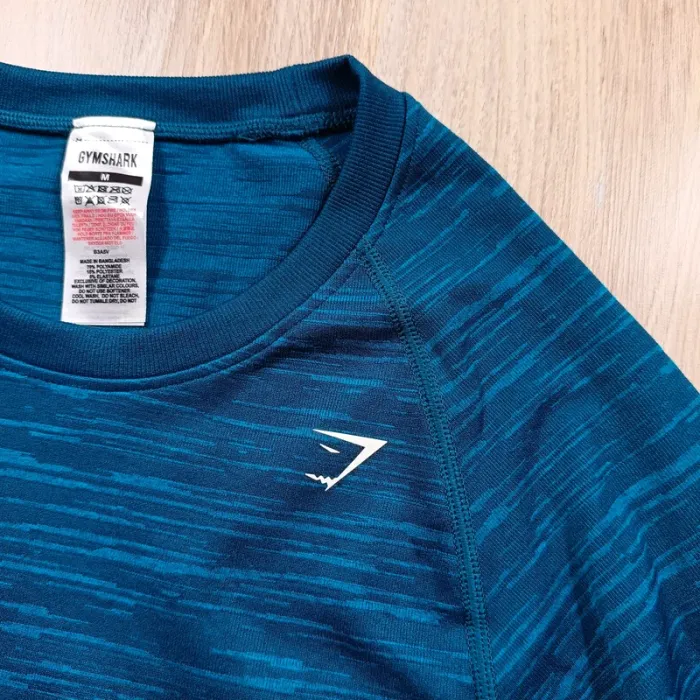 Teeshirt gymshark femme bleu hauts M manche longue - photo numéro 3