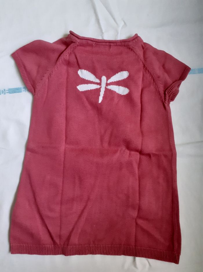 Robe maille vieux rose motif lubellule blanche - photo numéro 5