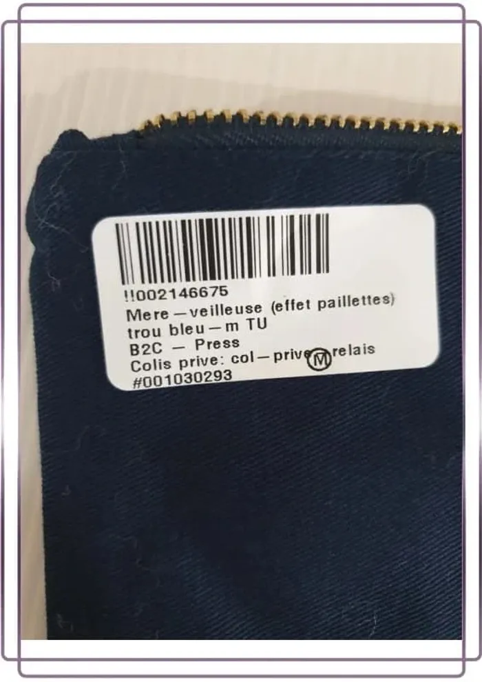 Pochette bleu marine Madame tshirt mère veilleuse, très bon état, 29x22cm - photo numéro 5