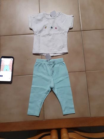 Legging et tee shirt catimini, neuf 3 mois